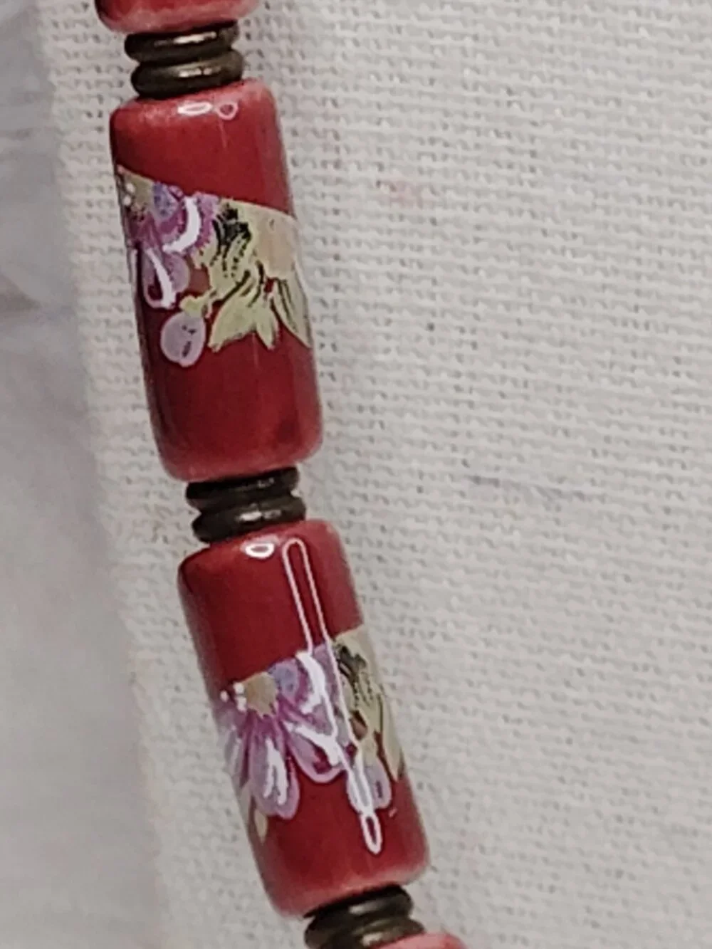 Vintage Japanese Tensha Floral Bead Necklace – 1950s‑60s, 29